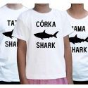 Koszulki rodzinne z rekinem Shark na lato
