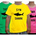 Koszulki rodzinne z rekinem kolorowe Shark