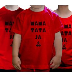 Koszulki dla rodziny czerwone Mama Tata i Ja