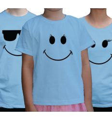 Koszulki rodzinne Uśmiech niebieskie