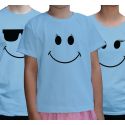 Koszulki rodzinne Uśmiech niebieskie