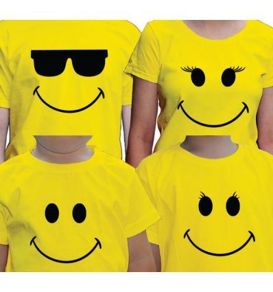 Koszulki rodzinne uśmiech żółte
