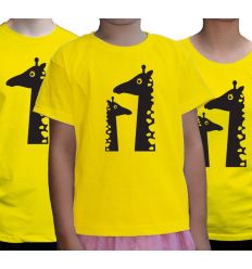 Koszulki rodzinne żółte z Żyrafami