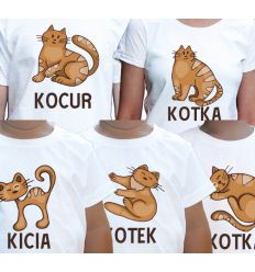 Koszulki rodzinne z kotami Kocur Kotka Kotek Kicia