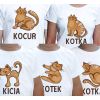 Koszulki rodzinne z kotami Kocur Kotka Kotek Kicia