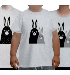 Koszulki rodzinne Królik szare