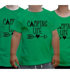 Koszulki rodzinne na wakacje pod namiotem