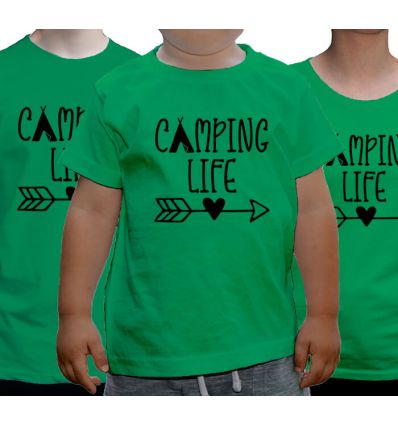 Koszulki rodzinne na wakacje pod namiotem