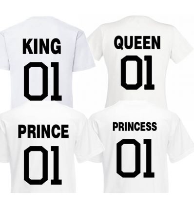 Koszulki rodzinne King Queen Prince Princess 01
