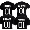 Koszulka czarna King Queen Prince Princess 01