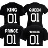 Koszulka czarna King Queen Prince Princess 01