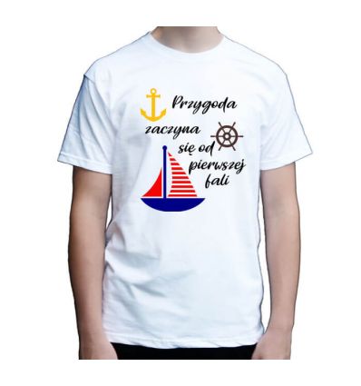 Koszulka żeglarska z kotwicą męska