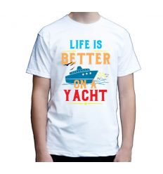 Koszulka żeglarska męska Life is better on a yacht