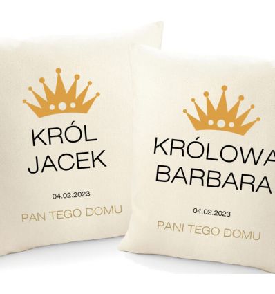 Poduszki na ślub Królowa Pani tego domu, Król Pan tego domu