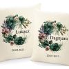 Poduszki na ślub z imionami pary młodej