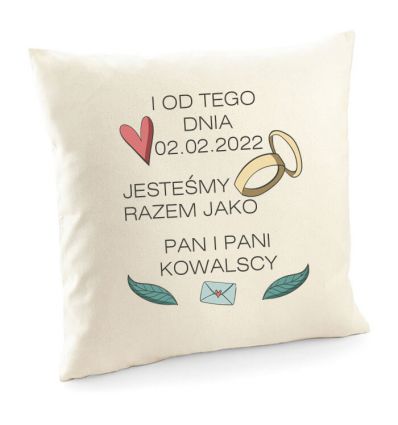 Poduszka na ślub Pan i Pani + nazwisko