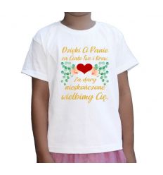 Koszulka religijna dla dzieci Dzięki Ci Panie za Ciało Twe i Krew