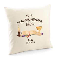 Poduszka Moja Pierwsza Komunia święta z datą