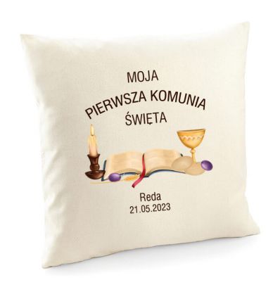 Poduszka Moja Pierwsza Komunia święta z datą