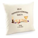 Poduszka Moja Pierwsza Komunia święta z datą