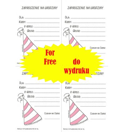Zaproszenie urodzinowe 2 dla dziewczynki