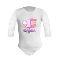 Body na roczek dla dziewczynki z balonikami