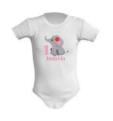 Body na roczek Słonik dla dziewczynki