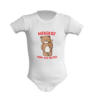 Body na roczek Miś z prezentem