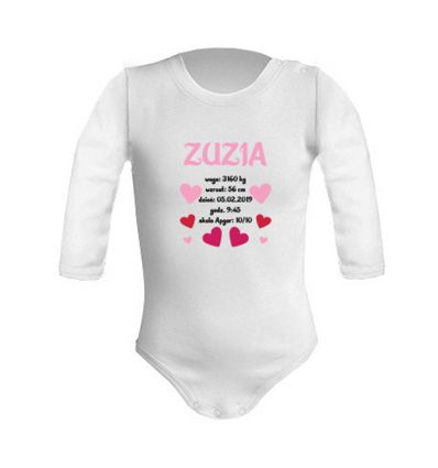 Body Metryczka dla dziewczynki