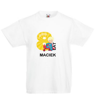 Koszulka osiem lat z imieniem