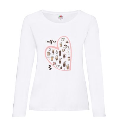 Koszulka damska z długim rękawem Coffee