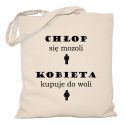 Torba Chłop się mozoli kobieta kupuje do woli