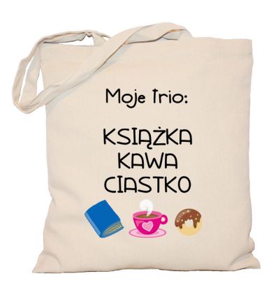 Torba książka kawa ciastko