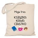 Torba książka kawa ciastko