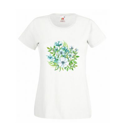 Koszulka kwiaty niebieskie