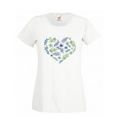 Koszulka serce z kwiatów
