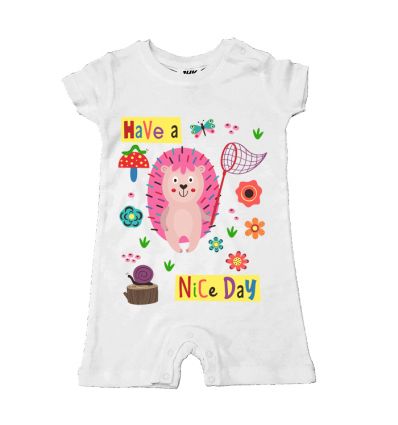 Rampers różowy jeż