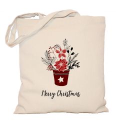 Torba świąteczna bukiet z gwiazdą betlejemską
