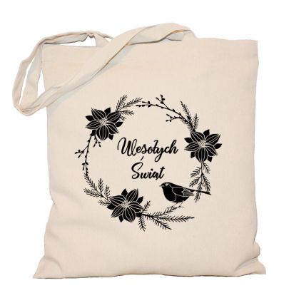 Torba z bożonarodzeniowym wieńcem