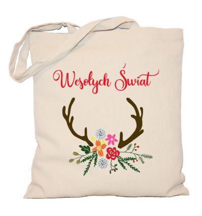 Torba świąteczna poroże renifera