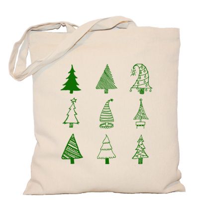 Torba świąteczna Choinki zielone