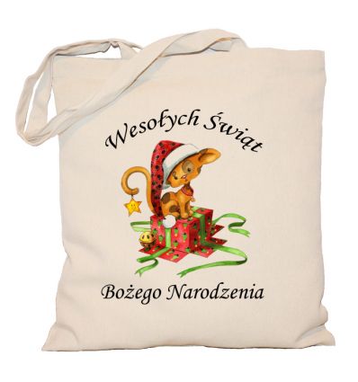 Torba świąteczna kotek