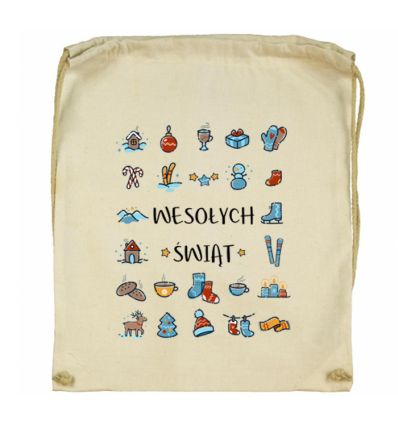 Worek świąteczny z ikonkami