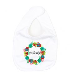 Śliniak z imieniem w wianuszku