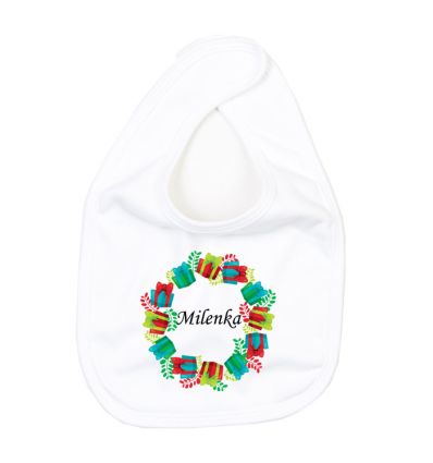 Śliniak z imieniem w wianuszku