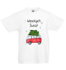 Koszulka świąteczna Autobus z choinkami