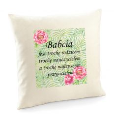 Poszewka z listkami Babcia jest przyjacielem