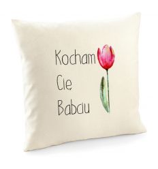 Poszewka z tulipanem Kocham Cię Babciu