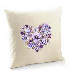 Poszewka fioletowe Serce z gałązkami
