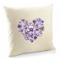 Poszewka fioletowe Serce z gałązkami